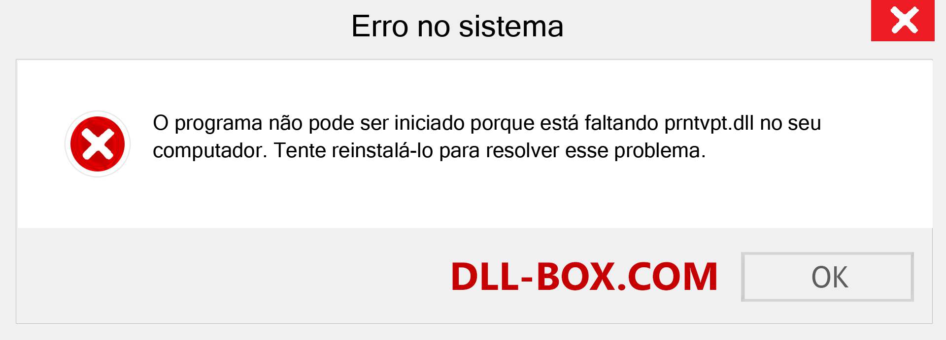 Arquivo prntvpt.dll ausente ?. Download para Windows 7, 8, 10 - Correção de erro ausente prntvpt dll no Windows, fotos, imagens